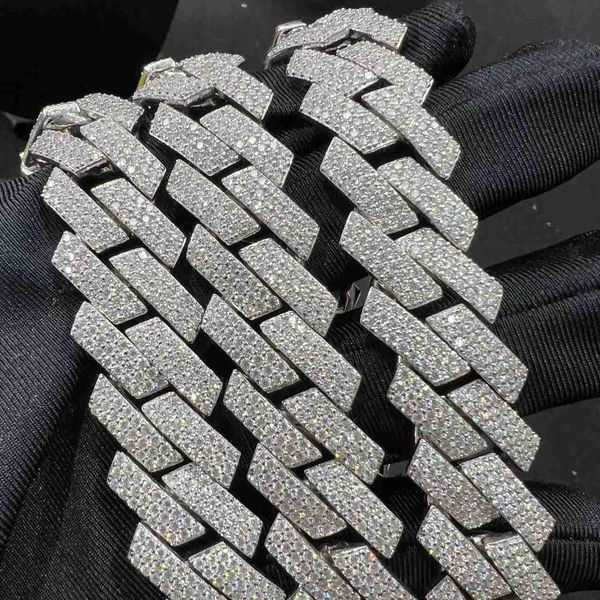 

famous big 22 inches cuban link 18mm sliver iced out chain for men, Silver