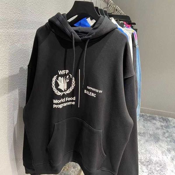 

mens france brand hoodies letter graphic durable excellent cotton coach fashion couples balancaiga paris sweatshirts hoodies jersey clothin, Black
