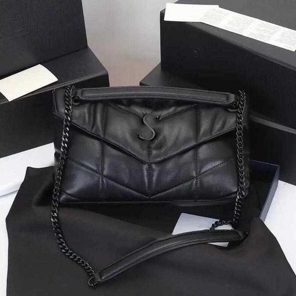 

soft sheepskin womens puffer shoulder bags crossbody classic bag ladies chain cross designer handbags purse