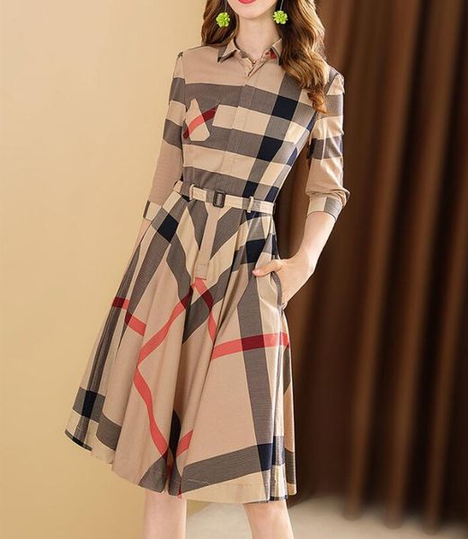 

vintage plaid dresses for women designer summer dress women's clothing, Black;gray