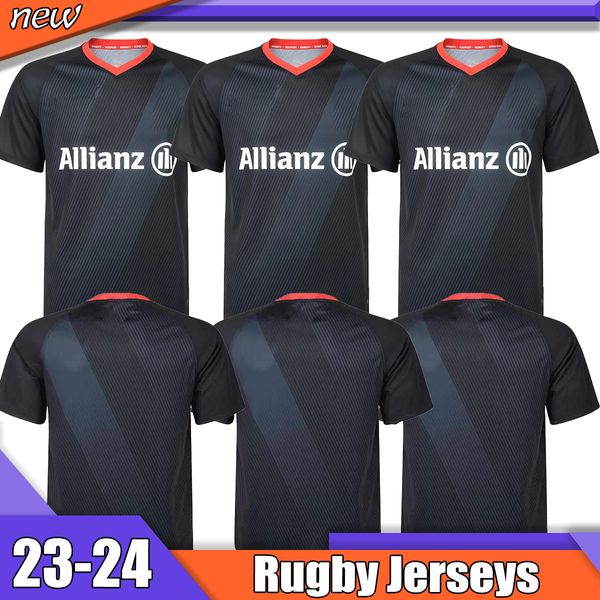 

2022 saracen rugby jerseys black new men's t shirts xk0i 2019 saracens home rugby jersey rugby shirts for men, Black;gray