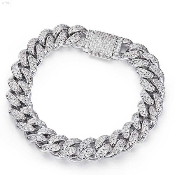 

2023 s925 sterling silver bracelet moissanite hiphop cuban for men