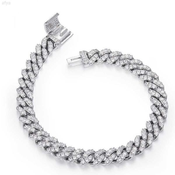 

wholesale fine quality s925 sterling silver bracelet moissanite hiphop cuban for men