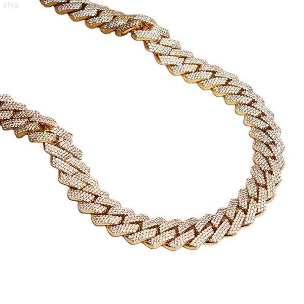 

rapper custom 20mm heavy 500g miami hip hop iced out moissanite real 10k solid gold necklace cuban link chain for, Silver