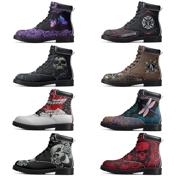 

Diy Fashionable Versatile Outdoor Boots Non-slip Winter Comfortable Casual Customized Elevated Classsic Dark LightSeaGreen Boots