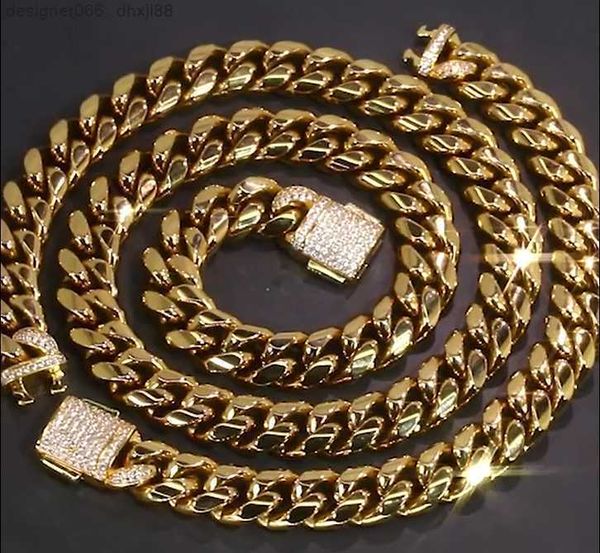 

krkc co men's hip hop jewelry iced stainless steel cuban link cz chain, Silver