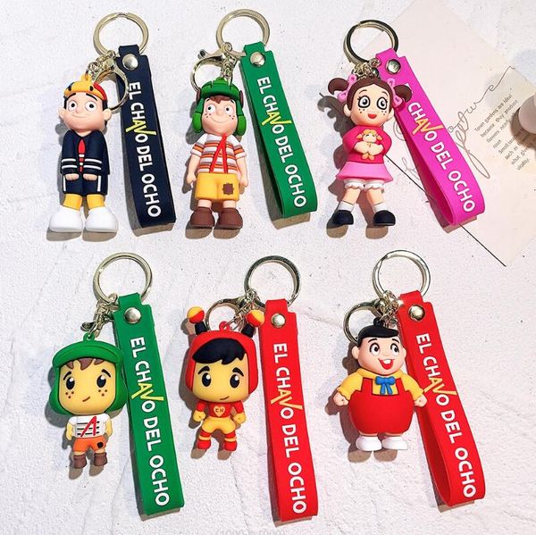 

3d cute anime night funkin jewelry keychain different design pvc key ring accessories, Red;brown