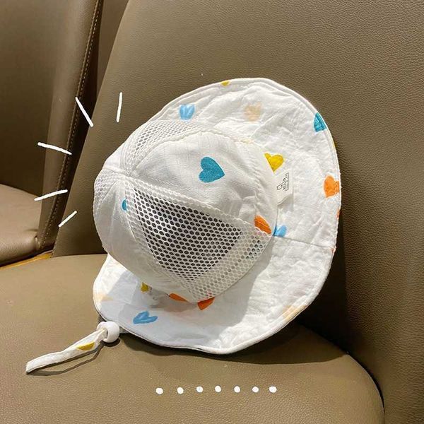 

caps summer children s cotton cartoon bucket cap for boys printing floral baby girls sun flower kids bonnet fisherman's hat p230424, Yellow