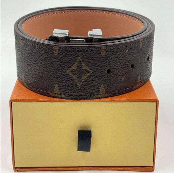 

men designer belt fashion mens belt cintura smooth buckle genuine leather belt letter belt for woman designer men belt casual width 4cm with, Black;brown