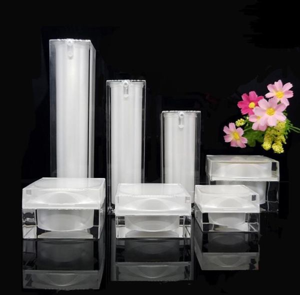 

15g 30g 50g acrylic cream bottle jar empty cosmetic packing container 15ml 30ml 60ml 100ml lotion pump bottle fast shipping