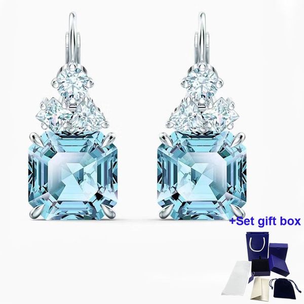 

swa fashion charm earrings sparkling earrings exquisite gift box delivery, Golden