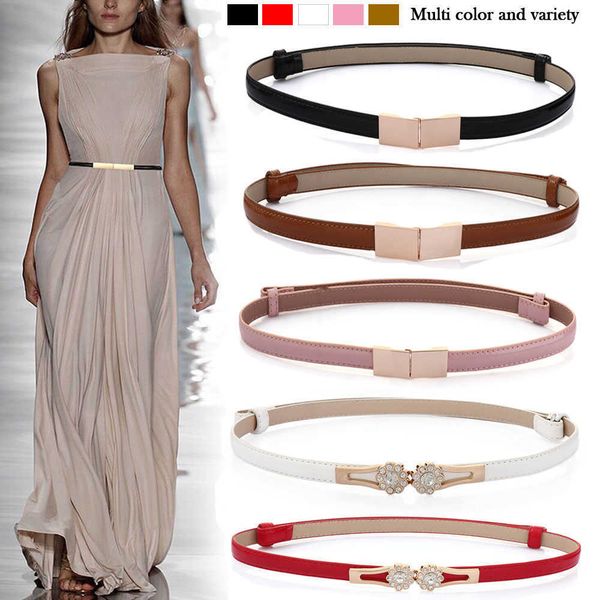 

belts new fashion pu leather waist belt adjustable metal buckle waist strap women girls dress belts corset strap jeans waistband w0424, Black;brown