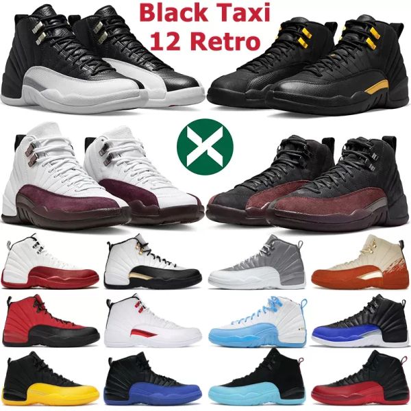 

jumpman 12 retro basketball shoes for men 12s playoffs royalty black taxi stealth cherry reverse flu game royal french blue mens trainers sp