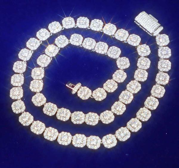 

customized s925 silver with 4.0mm moissanite cuabnchain 8mm white gold plated hiphop solid cuban link