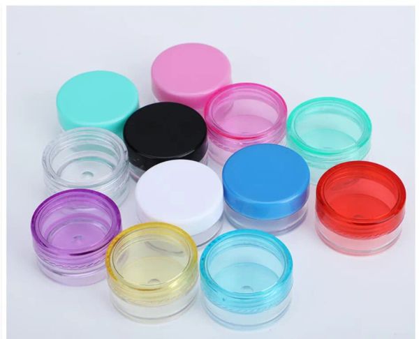 

0.17oz makeup sample containers packaging bottles for powder cream lotion lip balm 5g 5ml 3g 3ml mini plastic round clear cosmetic jars with