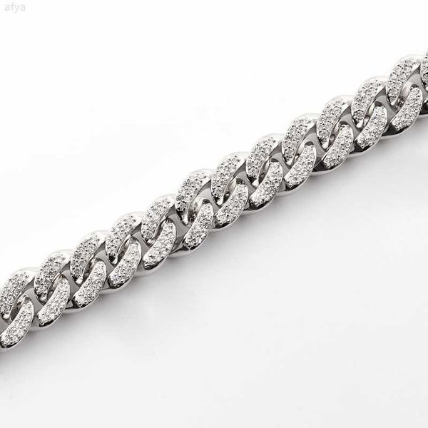 

mossanite hiphop cuban chain bracelet 14k white gold for men, Golden;silver