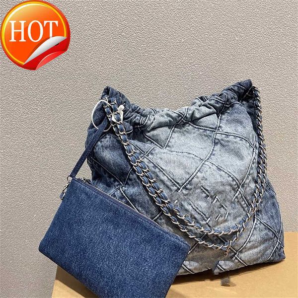 

shoulder bags channel 22 denim grand shopping tote luxury fashion chain travel designer woman sling body most expensive handbag with silver