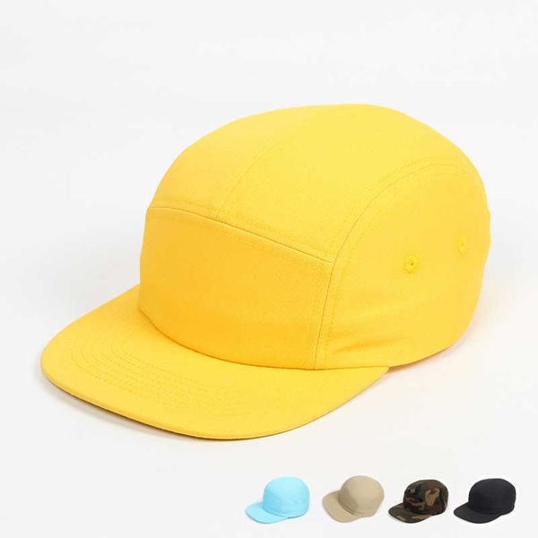 

cotton blank black 5 panel kids baseball cap jockeyss gorra boys girls snapback caps bone hip hop hats for children 51-55cm p230424, Yellow