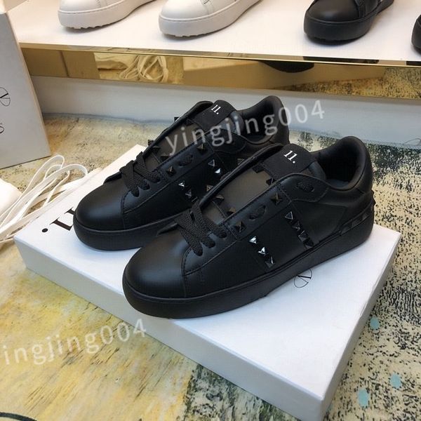 

new mens womens boots sneaker fashion casual shoes leather shoe walking mens sports trainers sneakers, Black
