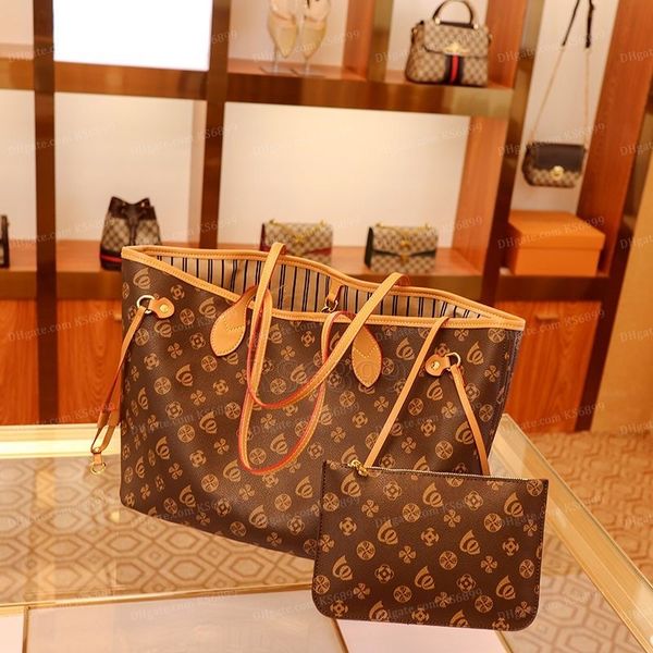 

women 2 pcs sets leather handbags bag designer female handbag package hand totes mother bill of lading shoulder bags with original dust bag