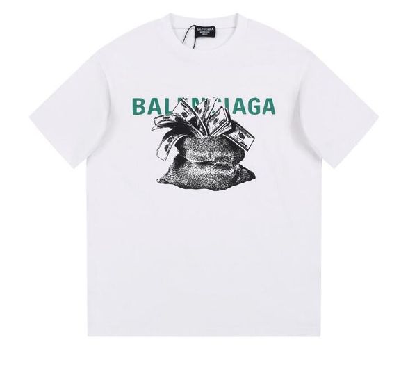

money print classic white designer t shirt men summer short sleeve women tshirt tee