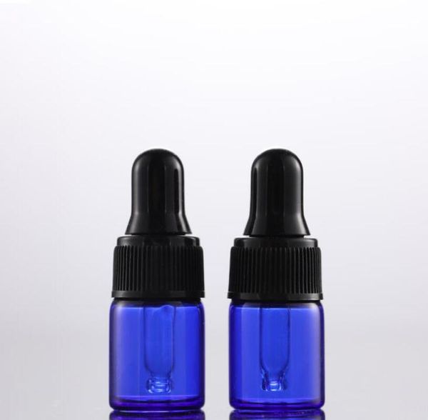 

1ml 2ml 3ml 5ml blue glass dropper bottle mini glass essential oil bottle with glass pipette in stocks 1000pcs/lot