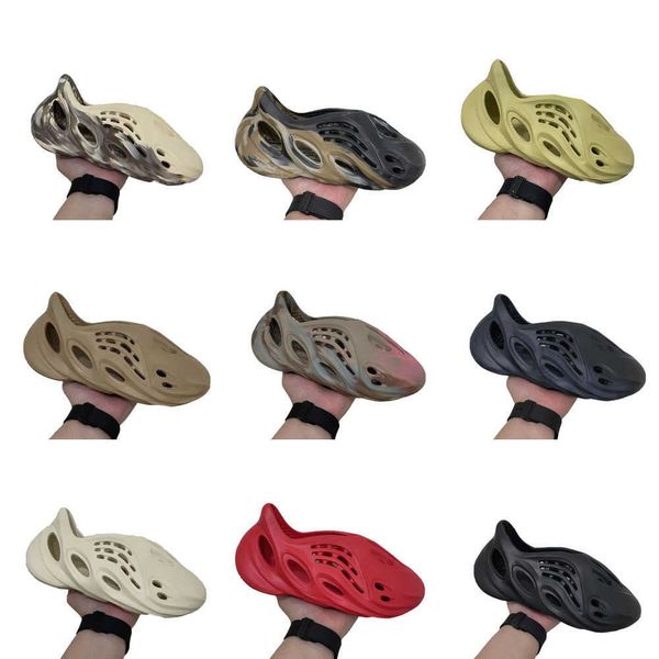 

men women designer sandals foam runner rnr slippers yeezzys slides onyx stone sage sand ochre sulfur mx carbon mineral blue vermillion 6mpv, Black