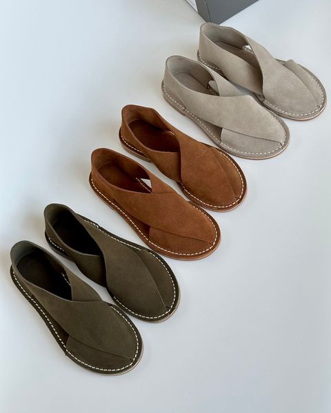 

designer pool women's sandals flat comfortable slippers l slippers fashion easy to wear soft suede fabric comfortable breathable sole, Black