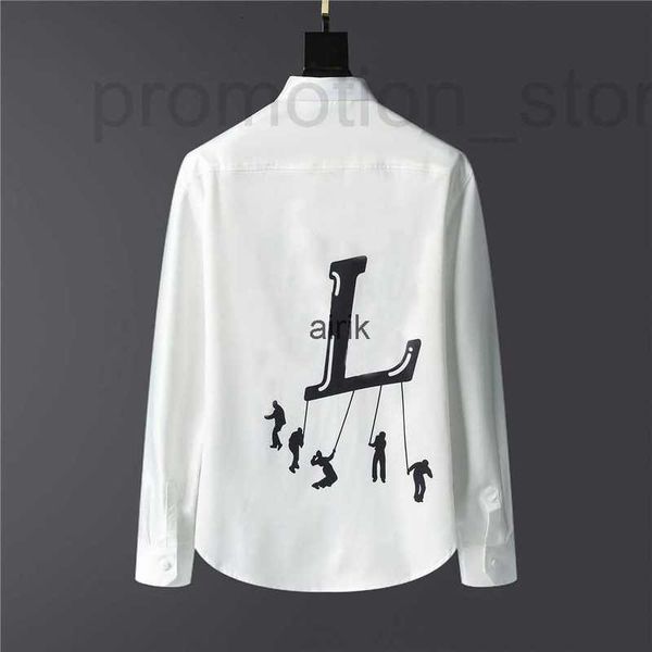 

men's casual shirts designer luxury mens dress casual print shirts for men long sleeve cotton paris slim fit womens shirt gao3, White;black