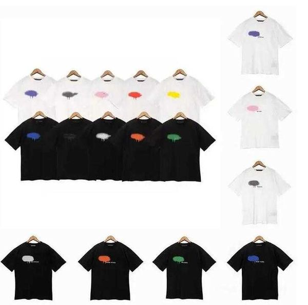 

men's tshirts palms palmangel city designer limited inkjet graffiti letter printing women's sailboat short-sleeved casual t-shirts, White;black