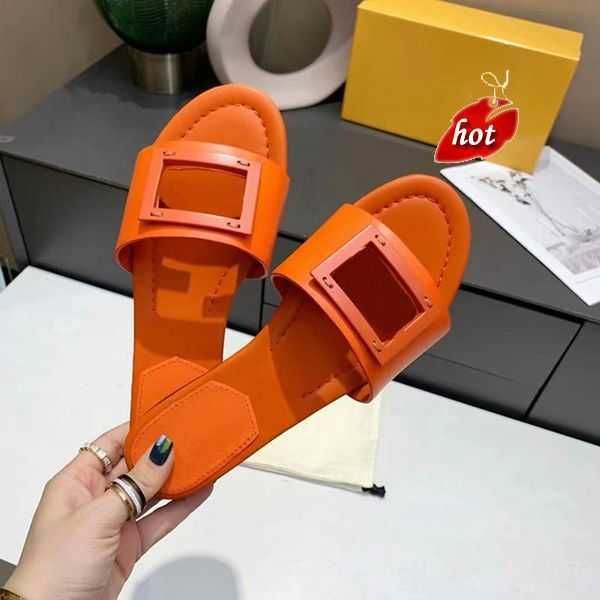 

fendyity luxurys banded women designer flats slides slippers sandals leather baguette pattern ladies letter beach flip flops d7ir