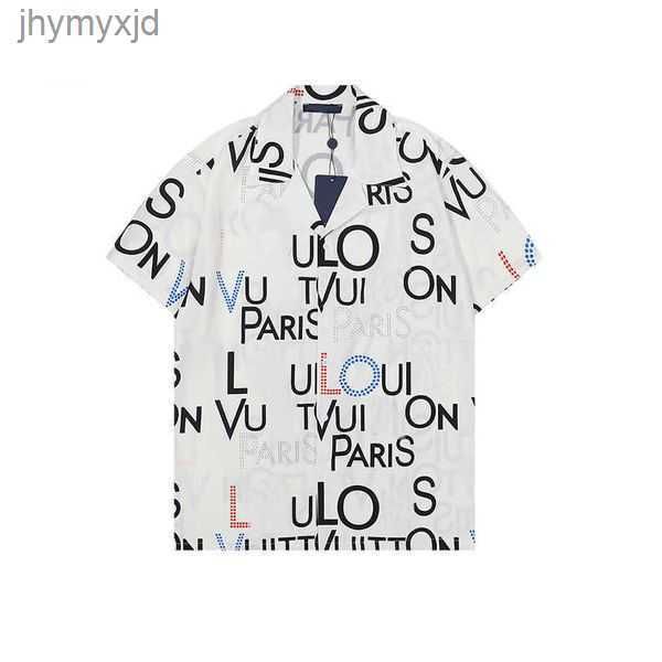 

22ss luxury designer shirts mens fashion geometric print flower pink bowling shirt hawaii floral casual men slim fit short sleeve 17 ii1e, White;black