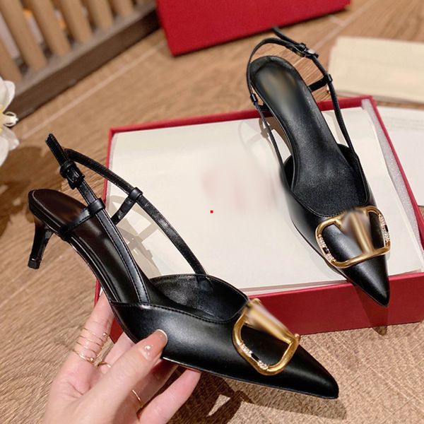 

2023 stilettos women 's shoes sandals women rhinestone chain bride dresses buckle high heels pointed toe ankle bright diamond-chain hig, Black