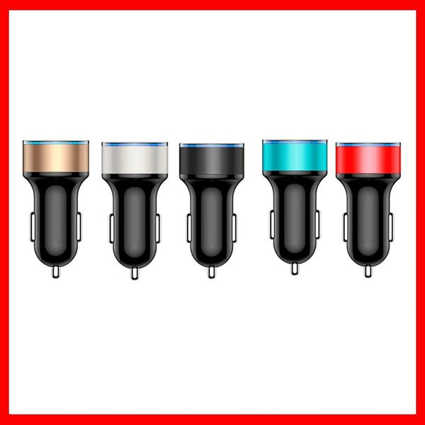 

car charger 5v 3.1a quick charge dual usb port led display cigarette lighter led voltmeter for all types of mobile phones car-charge car-cha