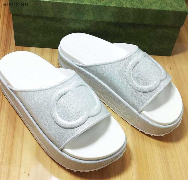 

slide sandal with interlocking g designer sandals platform slide mens slippers flip flops summer shoes fashion wide slipper453, Black