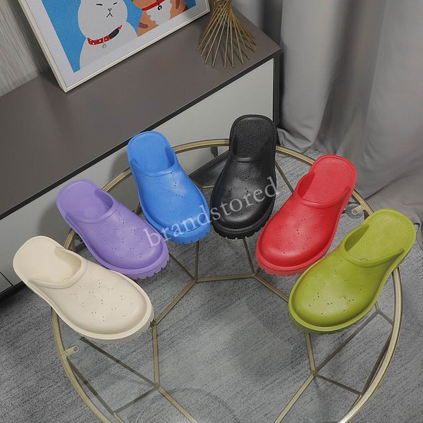 

casual shoes designer slipper women shoe fashion thick soled perforated slide rubber cut-out summer beach shower white black