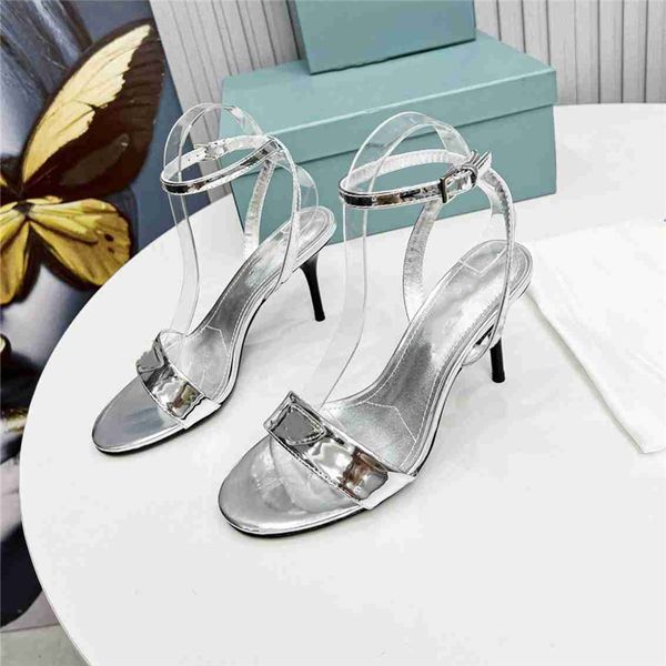 

fashion women's sandals 2023 pradity luxury brand letter logo summer women's high heels men's casual student flats 03-05, Black
