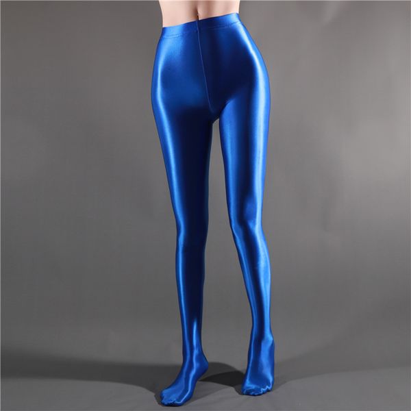 

women's leggings smooth and opaque legs shiny high waisted tight fitting stockings yoga pants training women's athletic legs fitne, Black