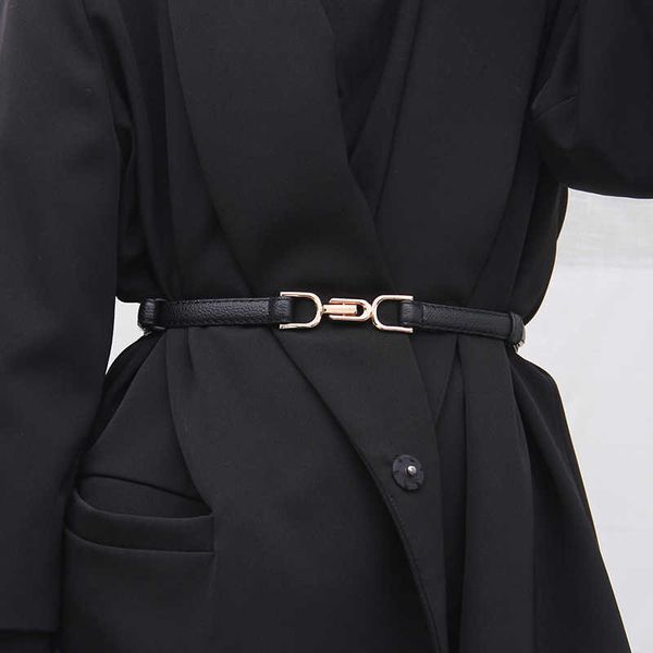 

belts adjustable pu leather ladies dress belts skinny thin women waist belts strap gold color buckle female belts w0424, Black;brown