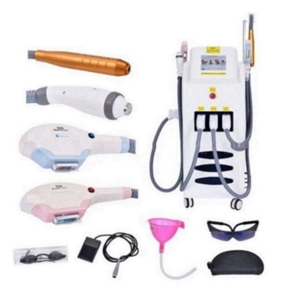 

laser hair removal machine two magneto-optical handles opt ipl rf laser permanent hair removal beauty salon equipment, Black