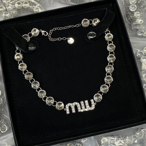 

fashion stud necklaces luxury designer women gems 18k plated diamond charming wedding gifts, Golden;silver