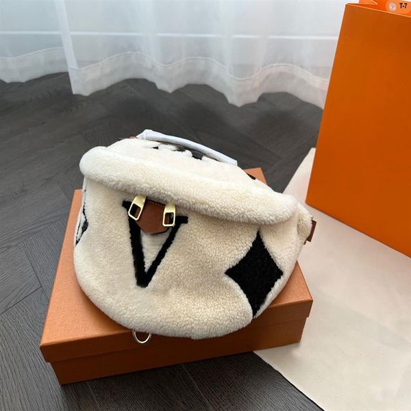 

winter teddy waist bag designer bum bag for womens men fashion lambswool sherpa crossbody shoulder bags fluffy bumbag luxury fanny254u