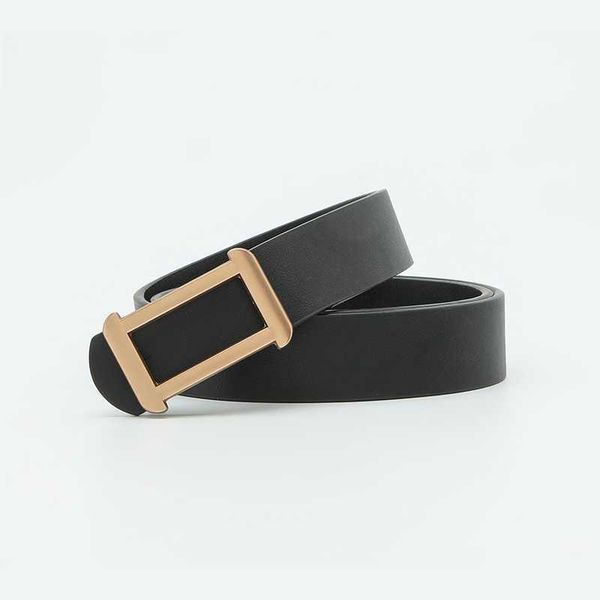 

belts new unique rectangle buckle gold belt women fashion thin square buckle luxury pu belts female jeans dress waistband 2023 w0424, Black;brown