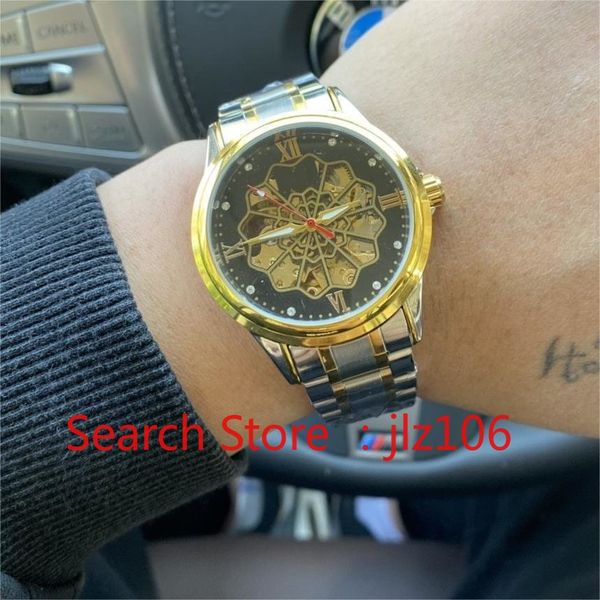 

lls men's mechanical wrist watch, with a sapphire mirror surface and a classic large three pin design, featuring a fully automatic mech