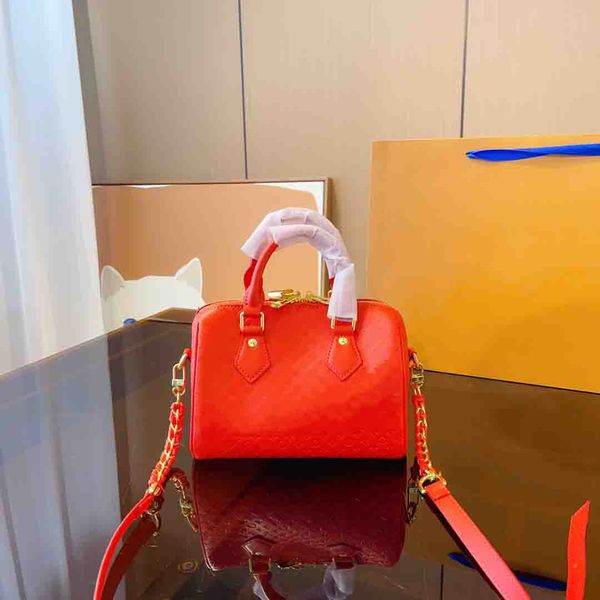 

embossed nano speedy boston bag women mini handbag letter monograms luxurys shoulder crossbody bag handle bags leather strap m81910 m81456 m