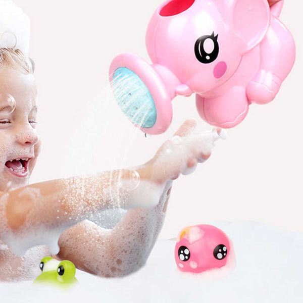

3pscbath toys lovely baby bath toys elephant plastic shape water spray for baby shower swimming toys children storage gift mesh bag baby chi