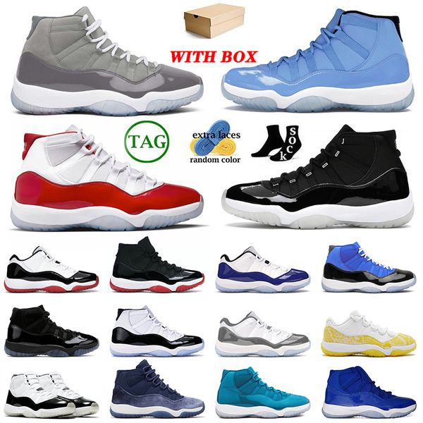 

with box jumpman 11 men women basketball shoes 11s cool grey pantone cherry 25th anniversary jubilee bred high concord black blue gamma dmp