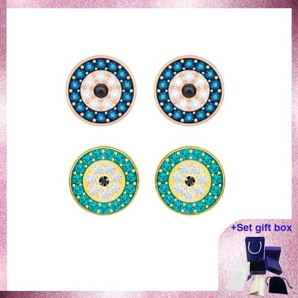 

swa jewelry luckily stud earrings, beautiful gift box ing, Golden