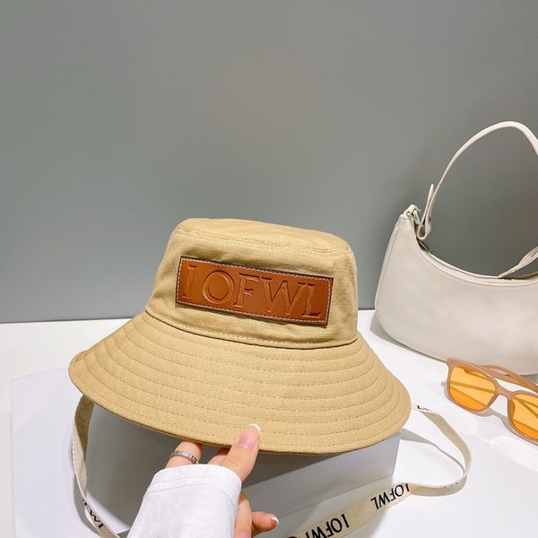 

Loewees Canvas With Calfskin Women Bucket Hat Fashion Designers Dupe Womens Resort Vacation Sun Protection Casual Cap Best Quality No Box Popular Branded For Ladies