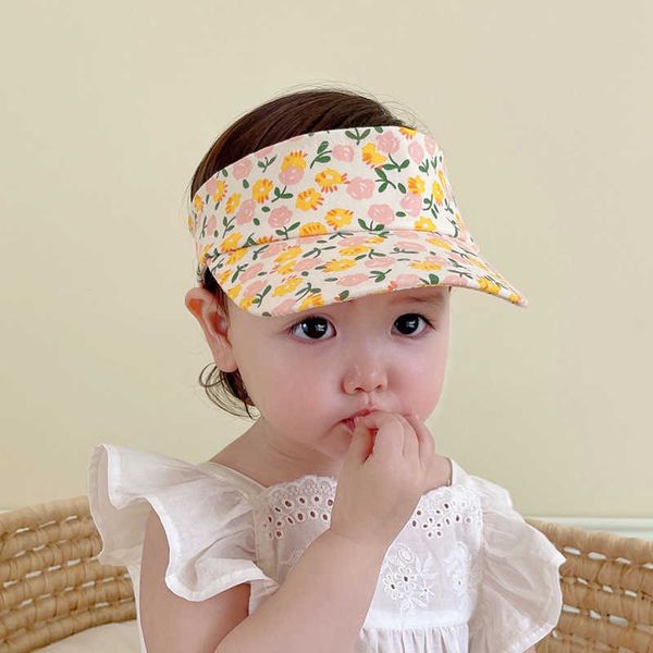 

s summer baby sun hats adjustable visor uv protection empty kids boy girl outdoor beach hat running sunscreen cap 6-36m p230424, Yellow
